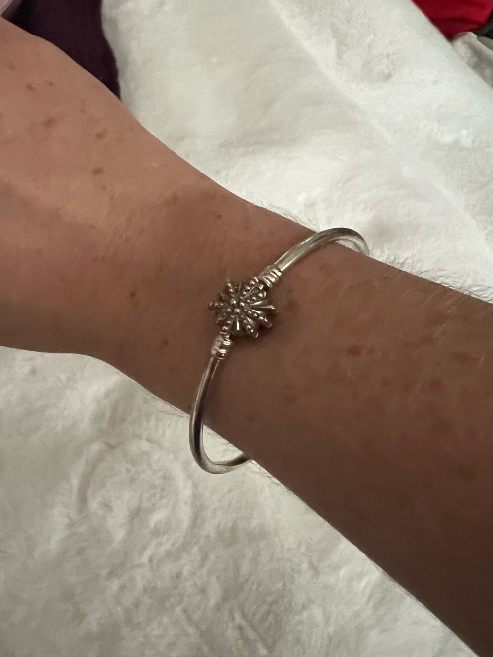 Pandora Snowflake Charm Bangle Bracelet